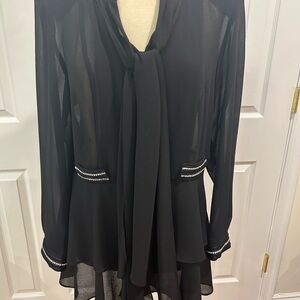 Elegant Black Long Sleeve Women's Top